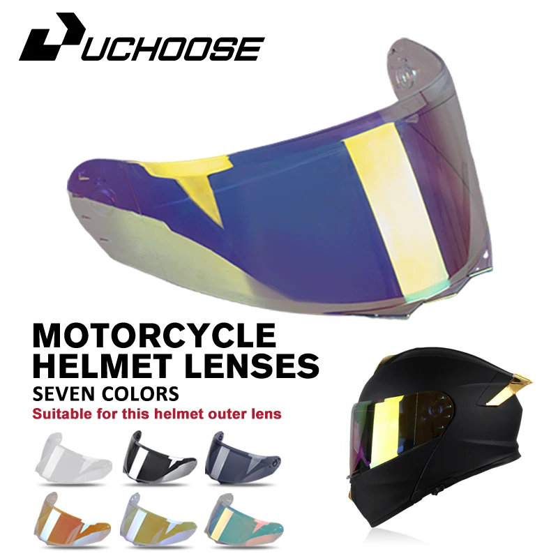 Nieuwe motorhelm lens facelift helm speciale lens transparante spiegel zwarte spiegel kleur spiegel zilveren lenspakket