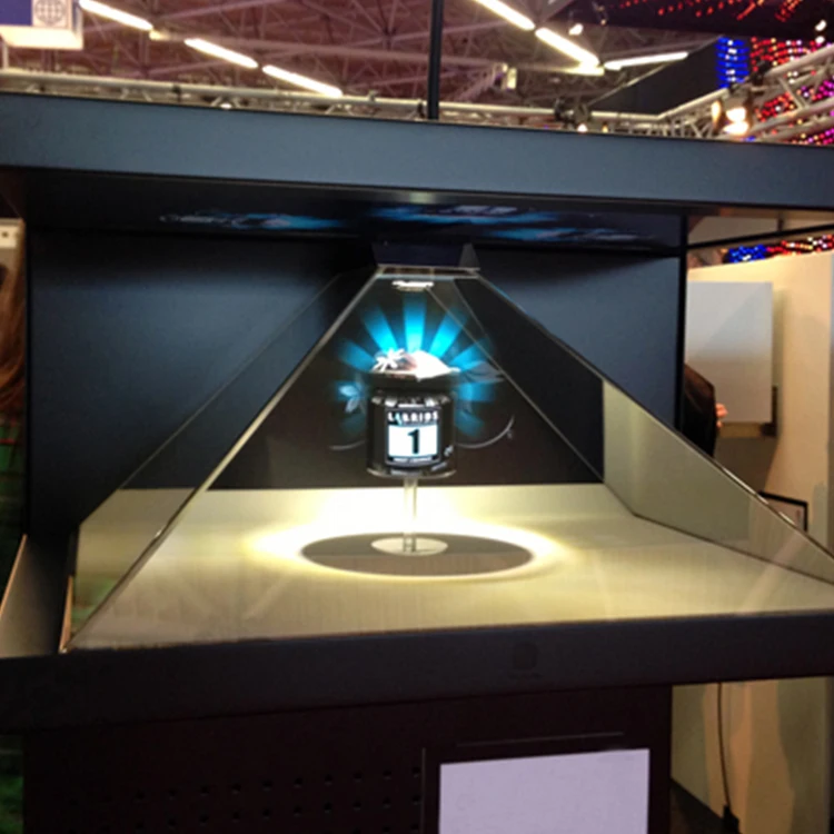 21.5-inch High-Definition Transparent Glass Bead Holographic Projection Screen 3D Pyramid Holographic Advertising Machine