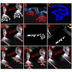 2PCS LED Car Logo Door Light Ghost Shadow Laser Welcome Lamp For Dodge Challenger SRT Demon Scat Decoration Lightd Accessories