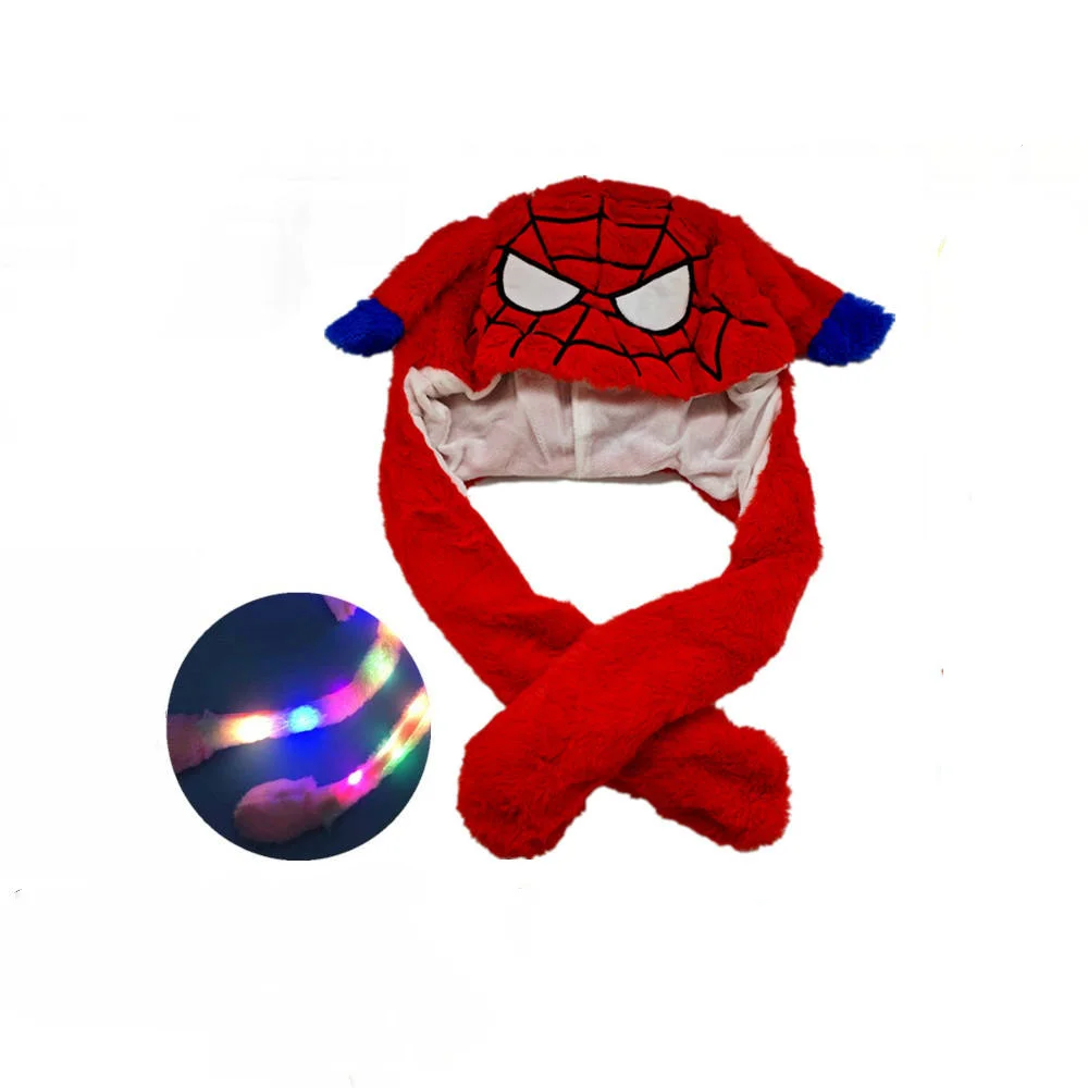 

Аниме-костюм Человека-паука: милая светящаяся шапка с ушками медведя и кролика, поднимающаяся и двигающаяся, забавная плюшевая шапка-игрушка в стиле преппи, подарок, кавайная шапка