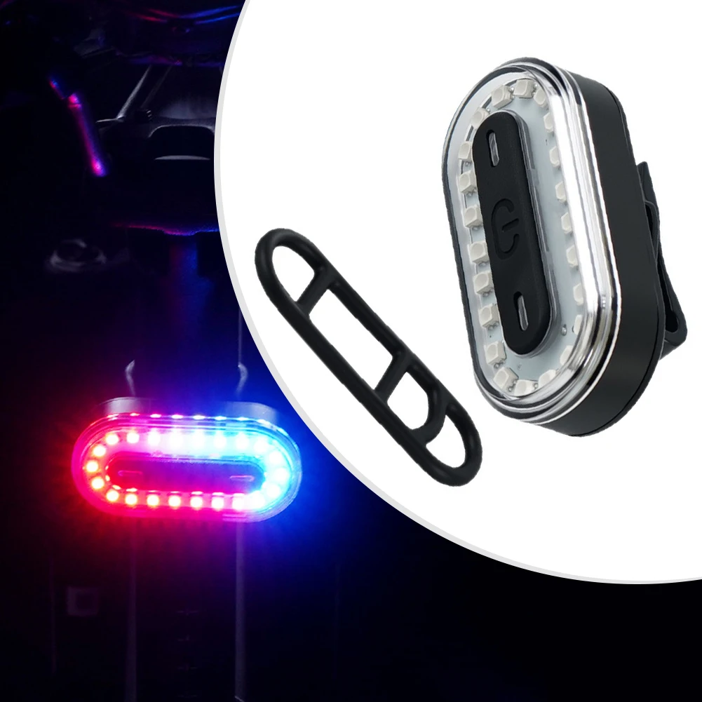 ضوء LED ملون للدراجة، ضوء خلفي سهل التركيب، رؤية معززة، عمر بطارية طويل، أوضاع متعددة الوظائف