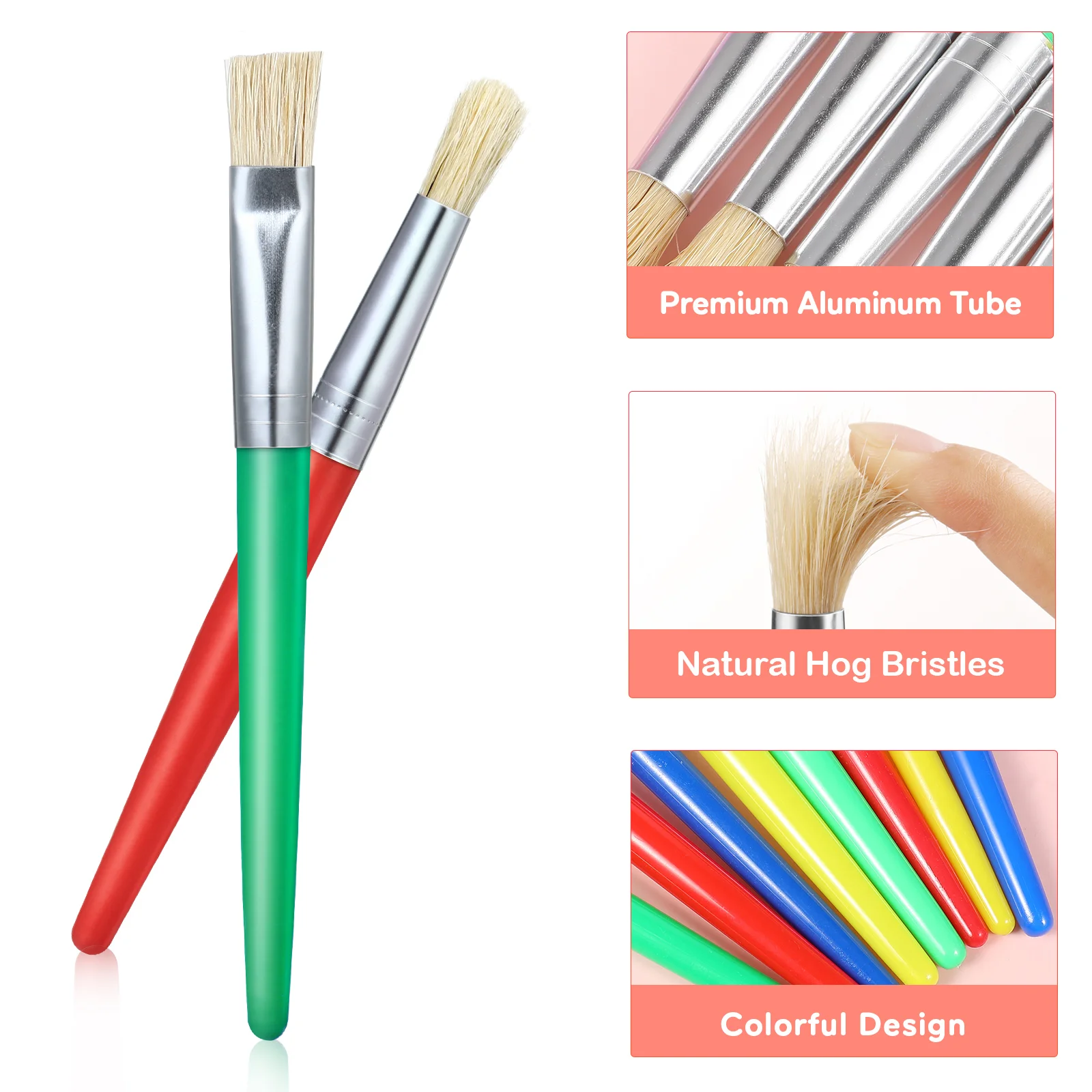 Paint Brush Toddler Kid Kids Thick Round Head Drawing Pen Painting with Flat Tip