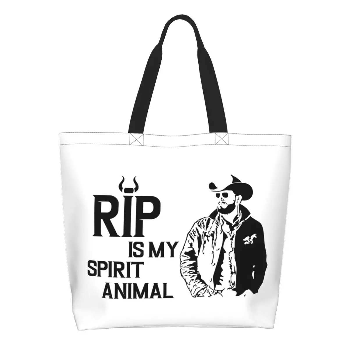 Rip Wheeler Rip Is My Spirit Animal Dutton Ranch Shopping Tote Bag Canvas Shoulder Bags Shopper Grocery Handbag Women
