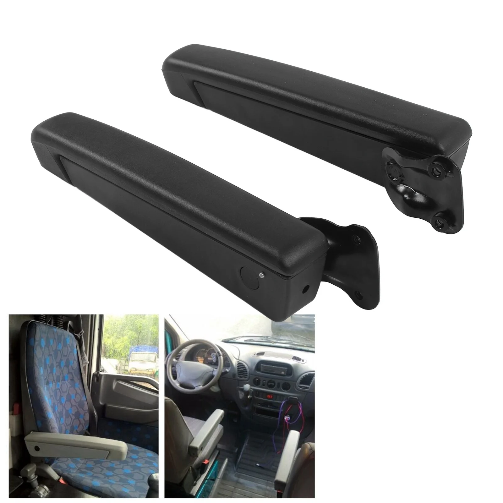 Auto Parts Car Seat Armrest Pair Car Adjustable Seat Armrest Shock Resistant PU Sponge Black  for Automobiles Trucks