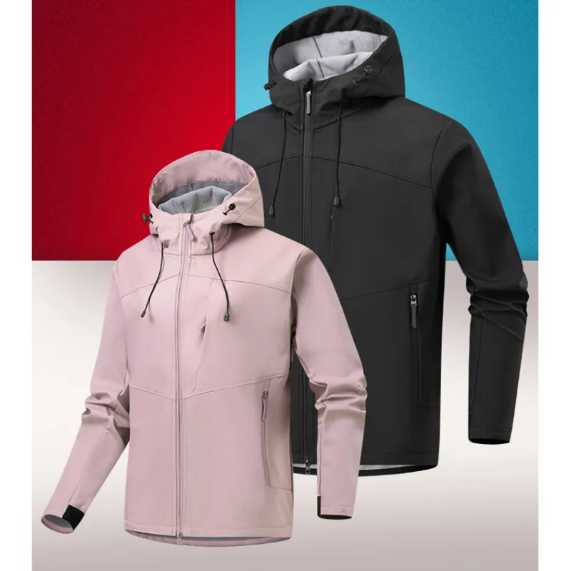

High-quality men's fashionable and stylish solid-color outdoor sports couple soft shell down jacket, unisex outdoor soft shell c