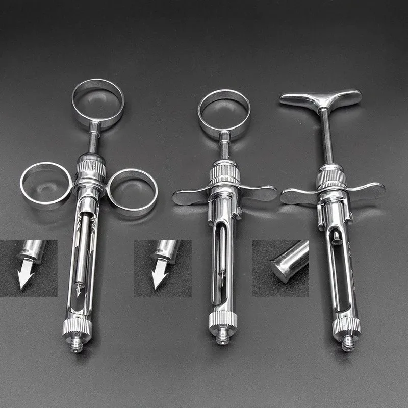 Dental Surgery Anesthesia Syringe Stainless Steel Aspirating Gun Syringe Dentist Surgical Injection Suction Instrument