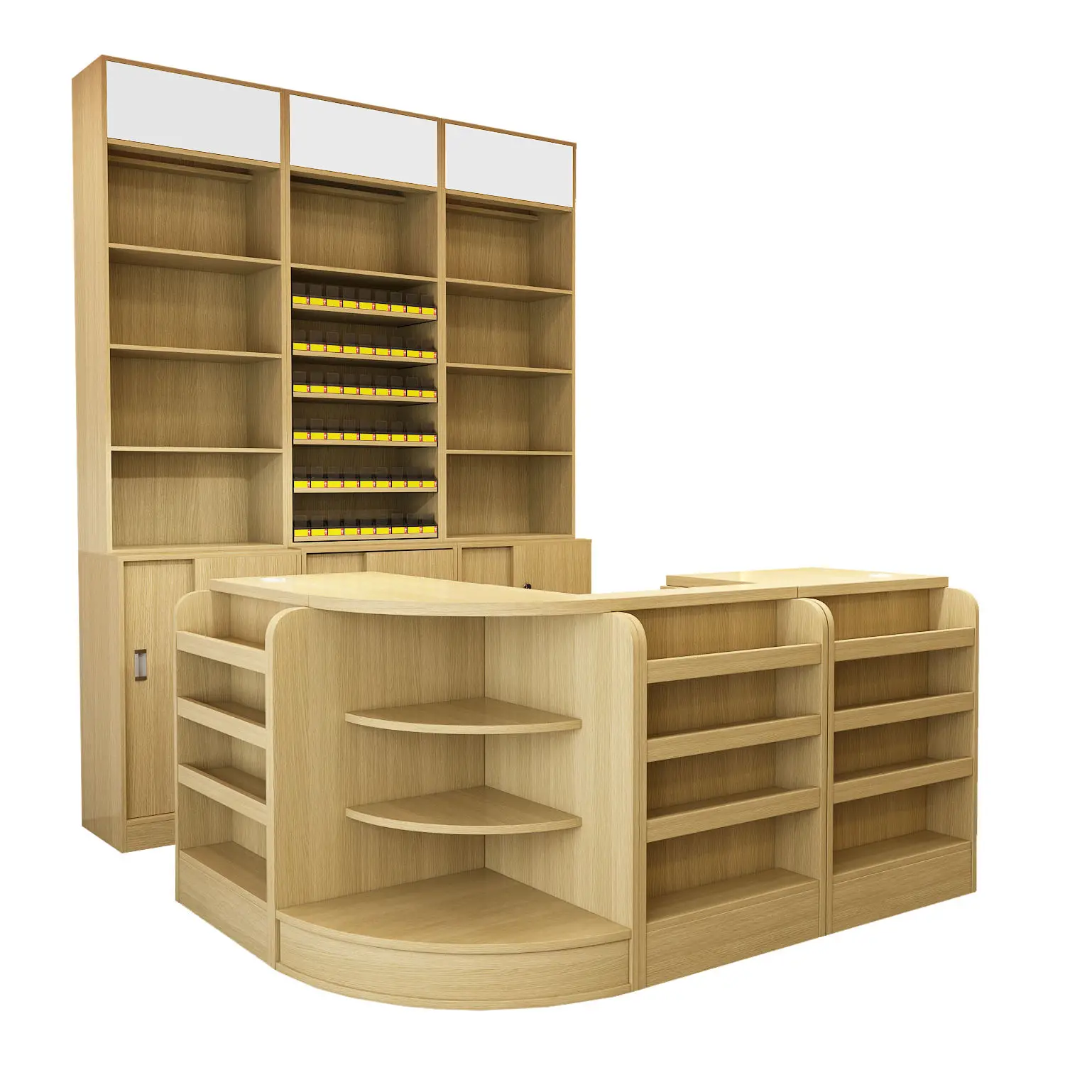 Supermarket Convenience Store Wooden Retail checkout page