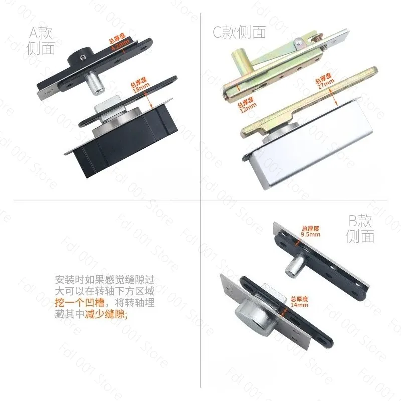 1Set 400KG Heavy Duty Door Pivot 360 Degree Rotary Door Hinge Door Pivot Hinge Stainless Steel Furniture Hardware Up And Down