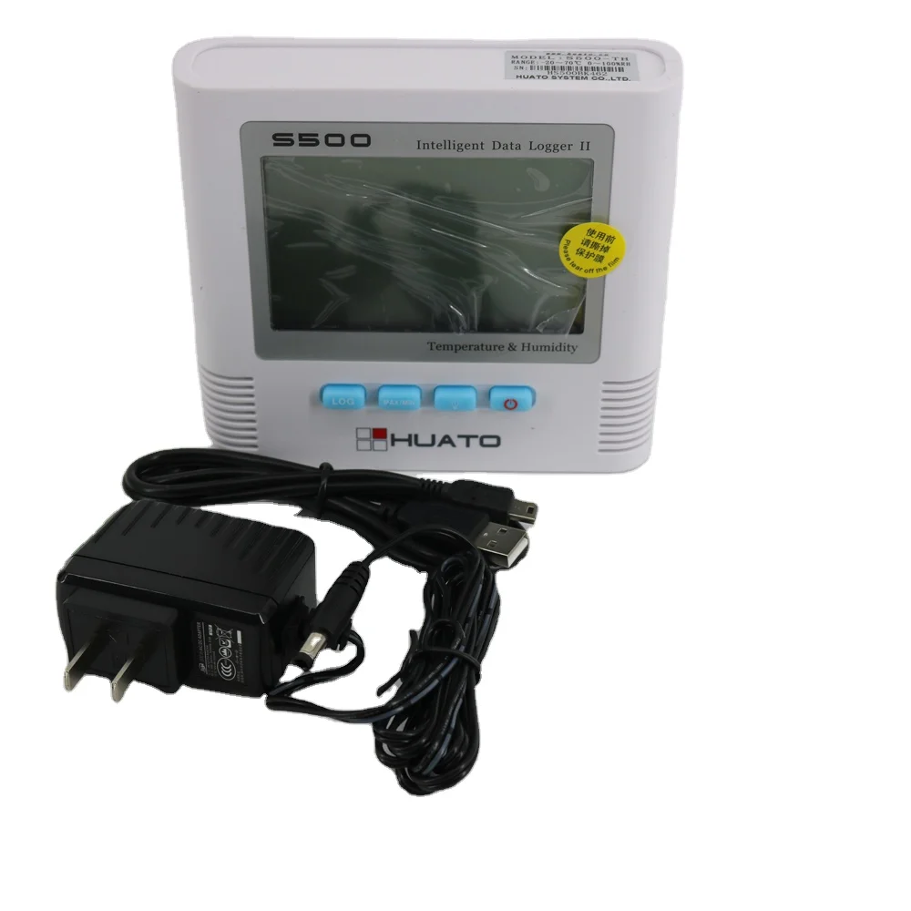 Huato S500-TH مسجل بيانات درجة حرارة الرطوبة مع وظيفة الطباعة في الوقت الحقيقي #1