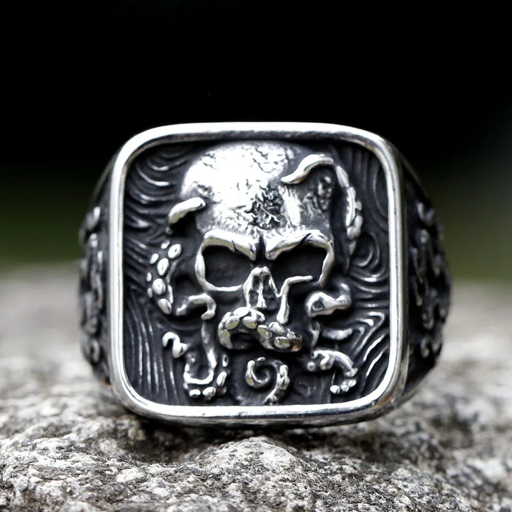 Bague Punk Rock en acier inoxydable 316L pour hommes, Vintage, crâne, bijoux pour adolescents, usine petit ami pour GifT, nouvelle collection 2025