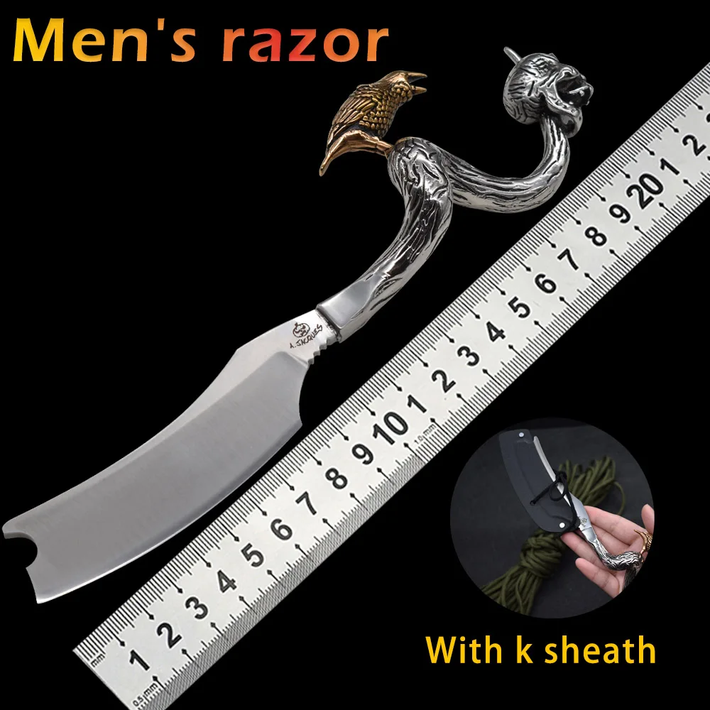 Razor D2 Handmade 316 Stainless Steel Handle Straight Knife Camping Survival Tactical Hunting Outdoor Knife Collection Gift