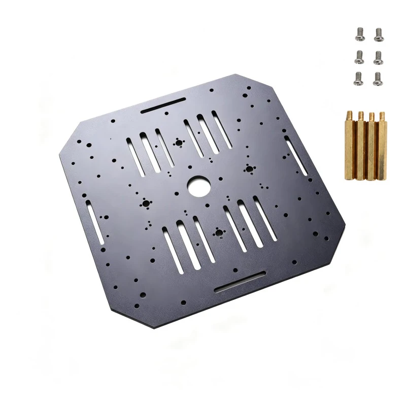 300+300mm Big Metal Plate Aluminum Alloy Big Car Chassis Frame with 50mm Couplings Support 37-520 / 36-555 Motor DIY Car Parts