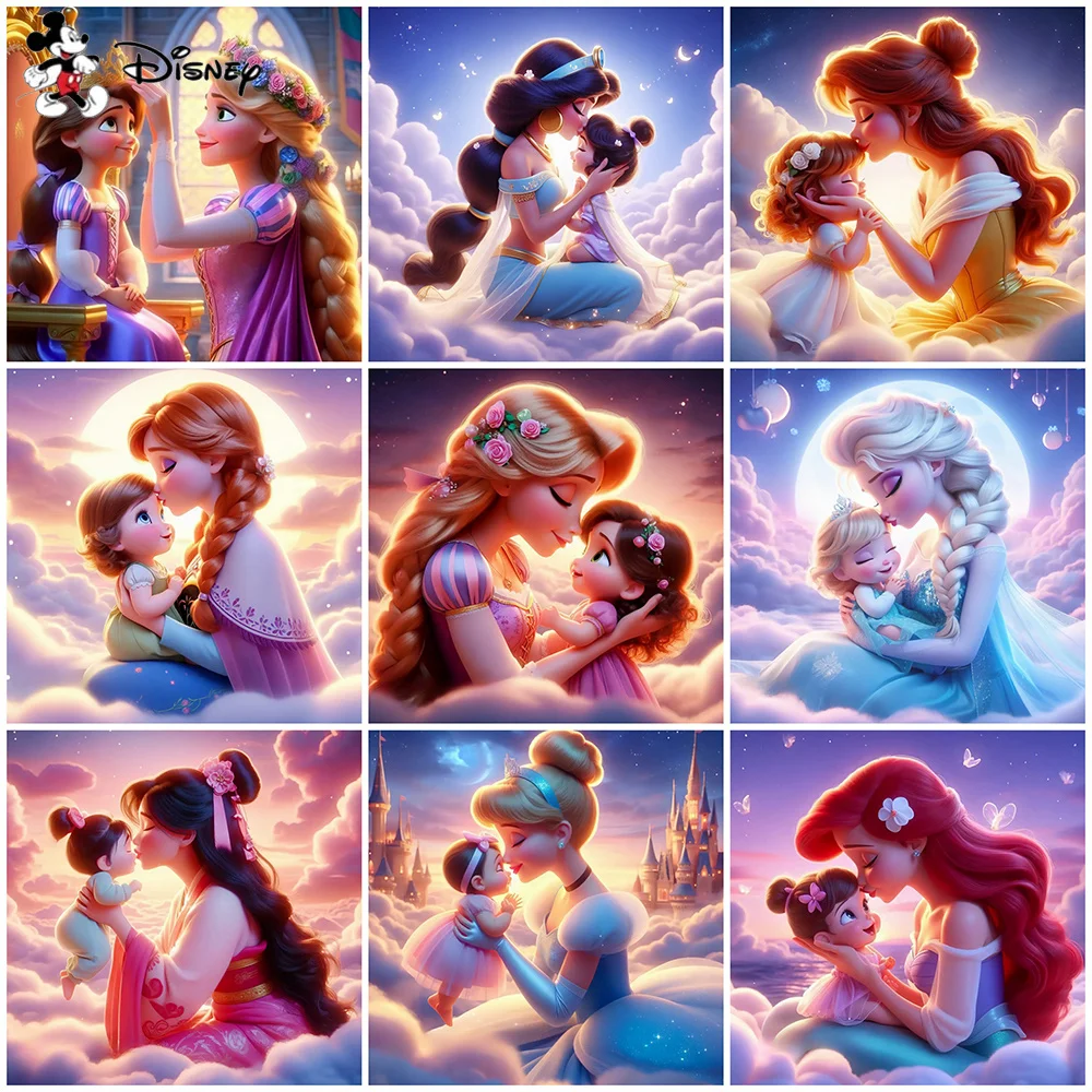 Disney Drawing By Numbers Coloring Ariel Anna Princess Picture Creation Snow White Jasmine Home Decoration