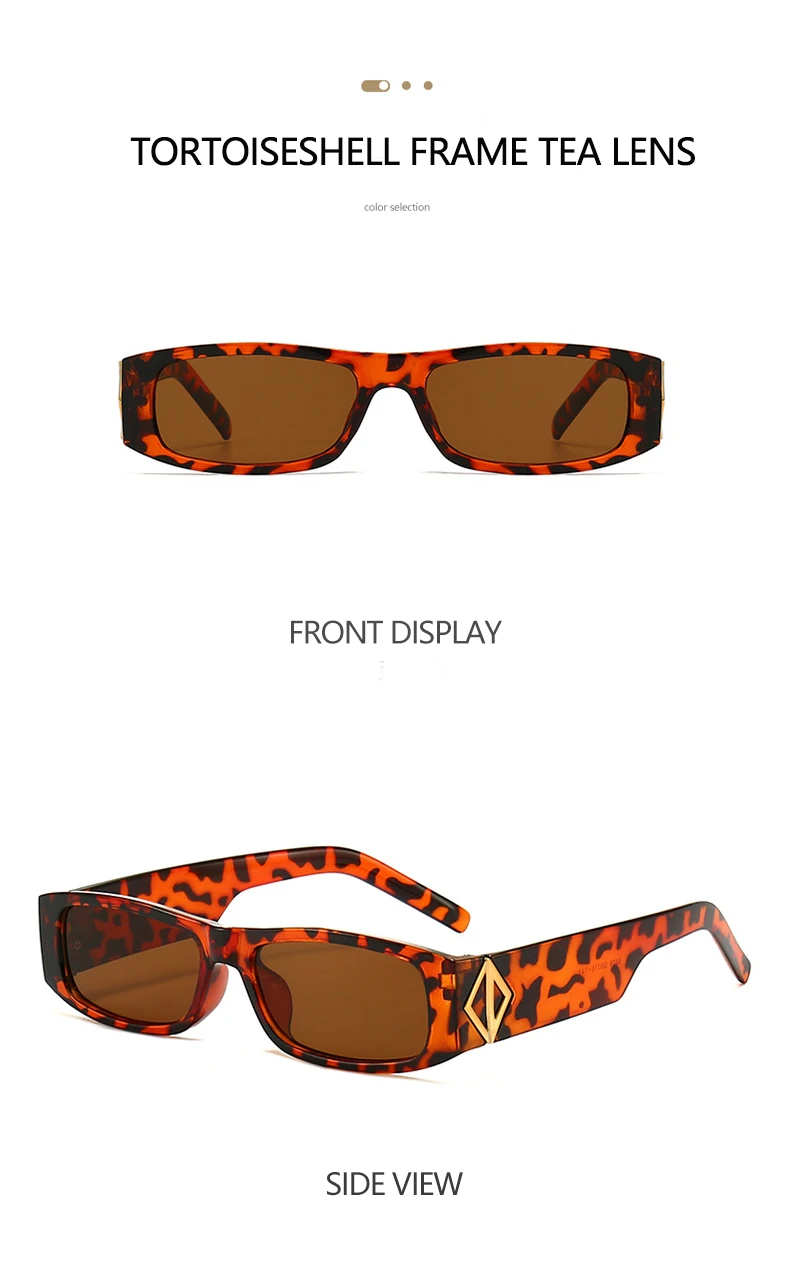 Neue schmale quadratische Sonnenbrille im modischen Stil, PC-Material, goldene Logo-Dekoration, trendiger Streetstyle, Unisex-Sonnenbrille 5378 – Detail 20