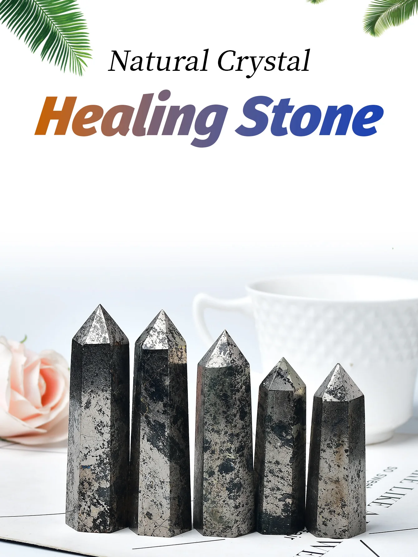 Натуральный гематит, кристалл, точечный лечебный камень, обелиск, пиритовая кварцевая палочка, красивое украшение для домашнего декора, энергоемкость