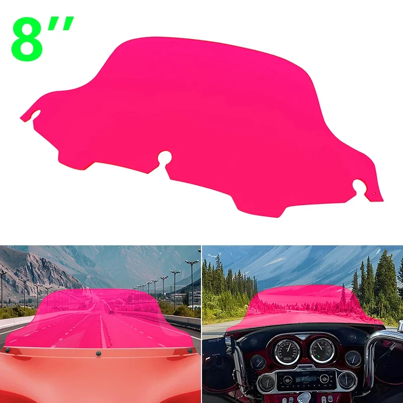 

For Harley Touring Road Glide Ultra FLTRU CVO Custom FLTR 1994-2013 Motorcycle 8" ABS Windshield Red Windscreen Upper Fairing
