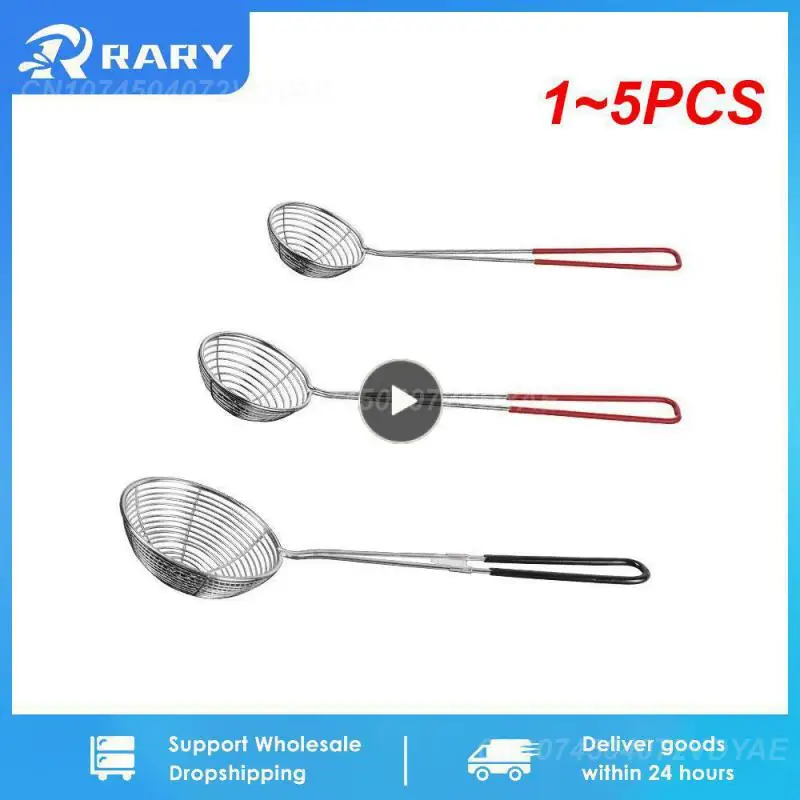 

1~5PCS Aixiangru Red Handle Strainer,Stainless Steel Bubble Tea Colander,Boba Milk Tea Spoon,Filter Pearl Round,Kitchen Gadgets