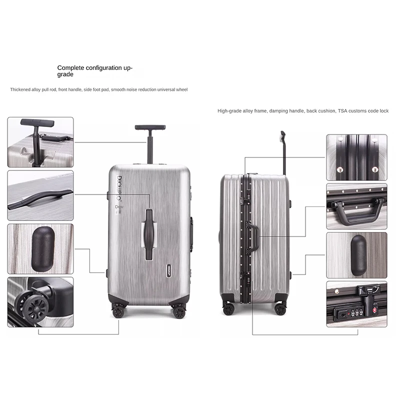 Trolley per bagagli Valigia antigraffio con ruota universale silenziosa con telaio in alluminio da 28 pollici di grande capacità