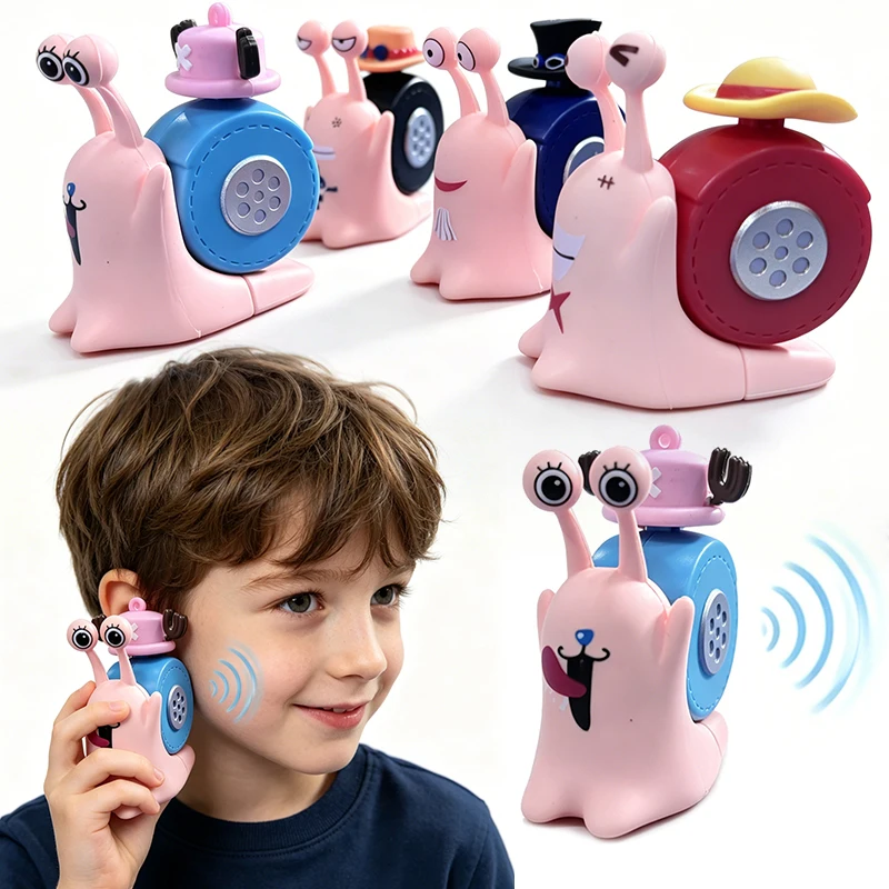 Llavero con Sonido de One Piece, Den Den Mushi, Figura de Chopper Luffy en Forma de Caracol, Accesorio de Cosplay y Regalo para Niños