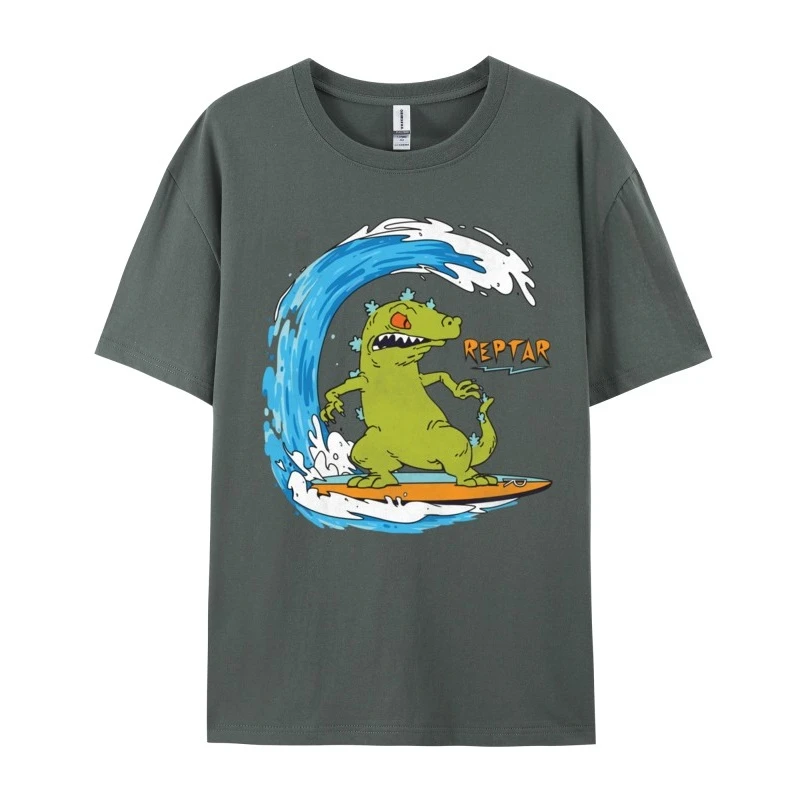 Rugrats تصفح Reptar عادية مطبوعة تي شيرت غير تقليدي طاقم الرقبة بلايز قمصان قسط القطن الشباب الطباعة تيز شحن مجاني