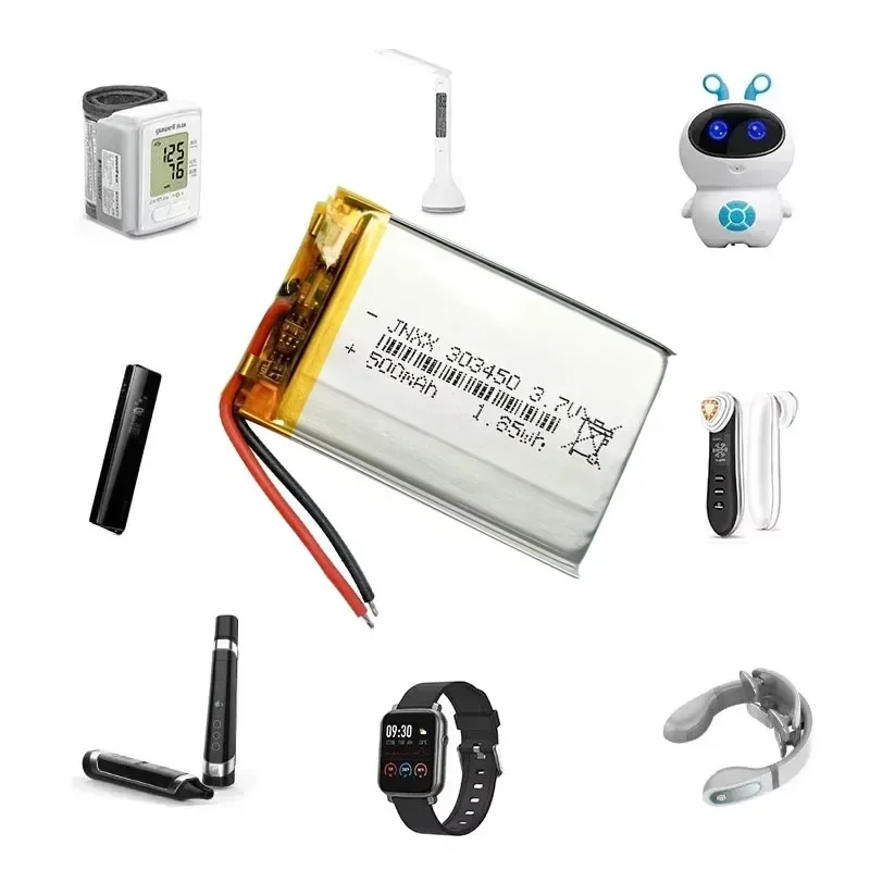 New 3.7V 500mAh Polymer Lithium Battery 303450 Mini Camera Suitable for MP3 GPS PSP Camera DVD MP4 MP5 Speaker Bluetooth Headset