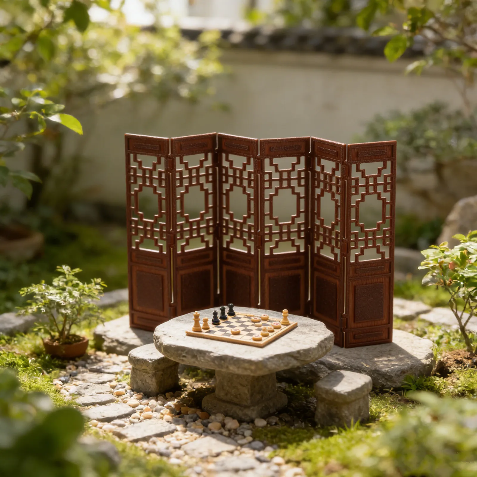 

Миниатюрный китайский складной ширма-перегородка в винтажном стиле, масштаб 1:20, декоративный элемент для рабочего стола, мебель для кукольного домика