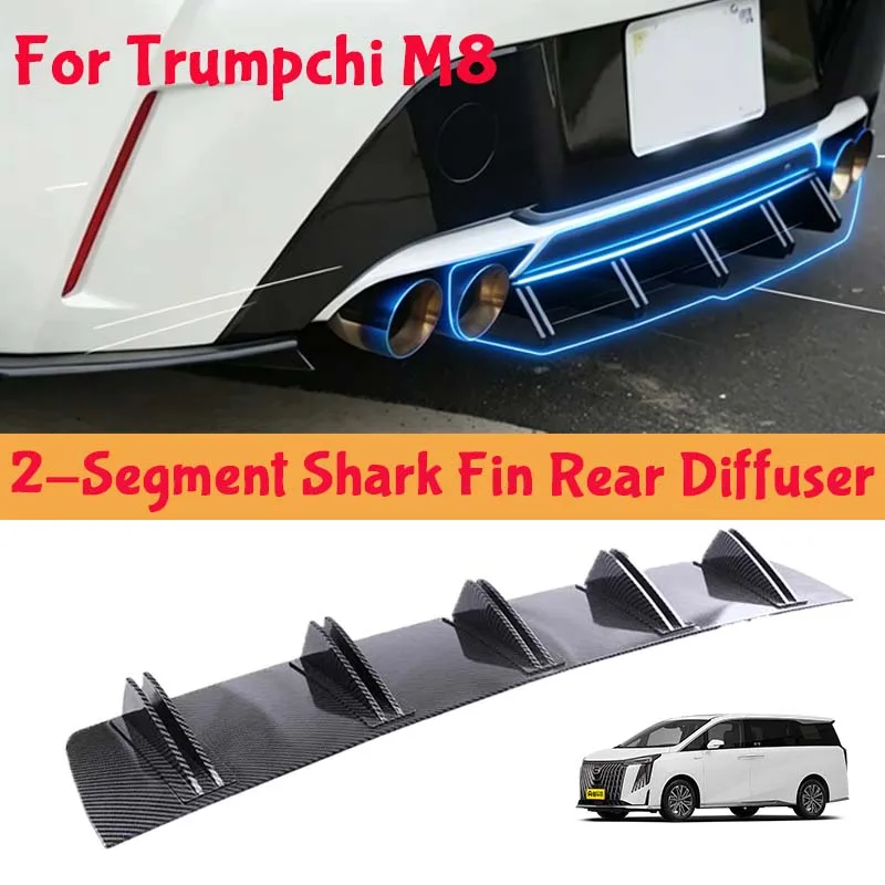 For Trumpchi M8 Shark Fin Rear Diffuser Split Chassis Spoiler Auto Aerodynamic Parts Aerodynamic Modification