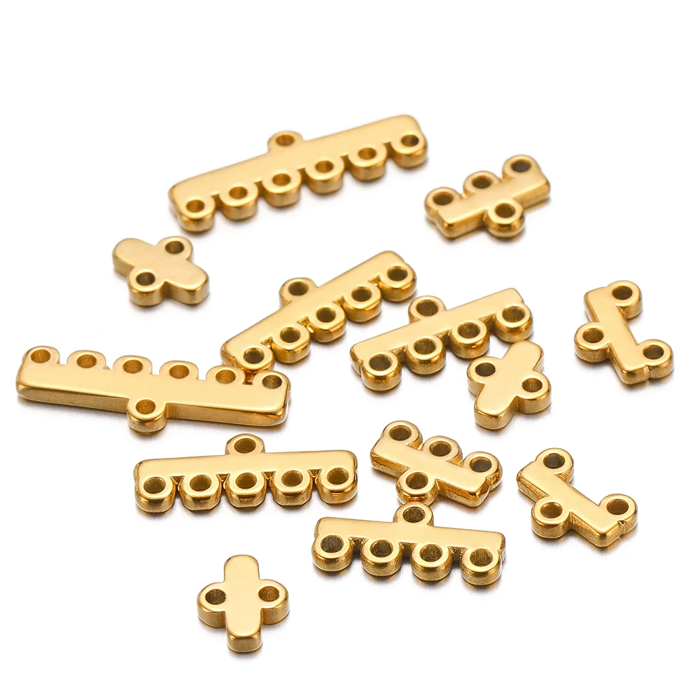 20pcs Stainless Steel Multilayer Layer Clasp Bails Chains Connectors for DIY Jewelry Necklaces Earring Accessories Making Crafts