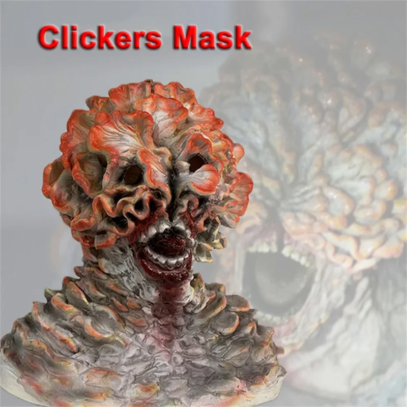 

The Last of Us Clickers Mask Horror Game Zombie Mask Halloween Party Cosplay Costume Accessories Latex Full Head Mask