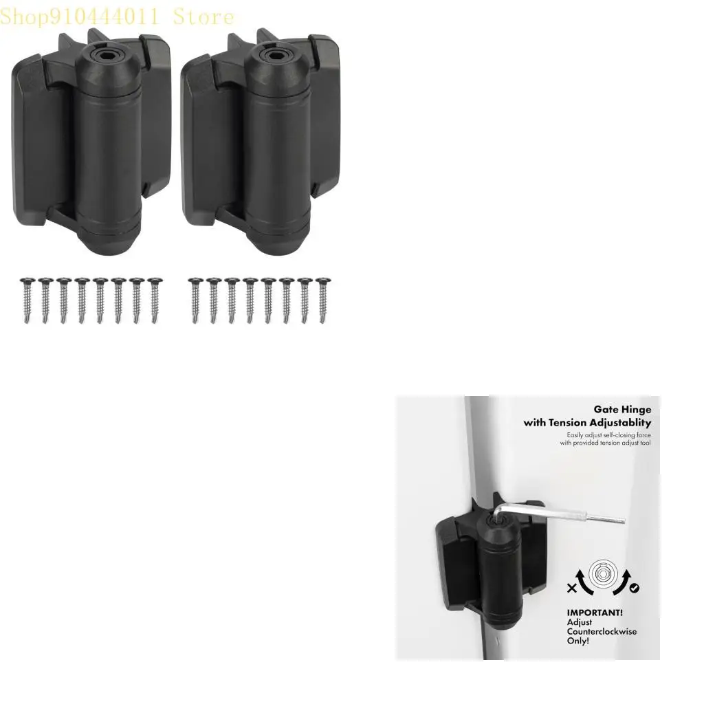 

28GF 2Pcs Auto Closing Door Hinges Hardware Adjustable Tension Narrow Spring Hinges for Auto Closing Metal, Gates