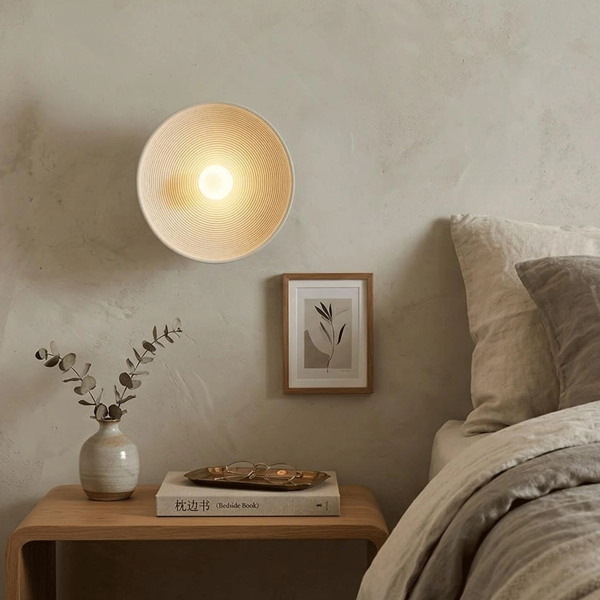 Wabi Sabi Resin Wall Light Creative Retro Round LED Sconce Bedroom Living Room Hallway Hotel Home Decoration Mood light