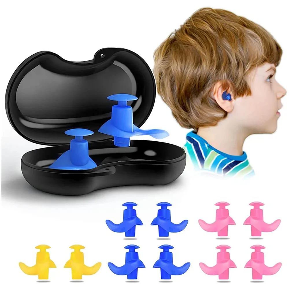 

2 PCS Silicone Waterproof Earplug Environmental Soft Ear Plugs Adult Children Swimmers Swimming Diving Portable Earplug W/ Box