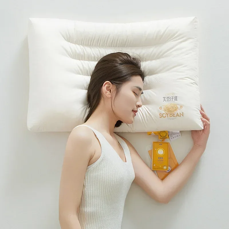 Soybean Fiber Filling Pillow Class A Cotton Soybean Children's Pillow Parent-child Antibacterial and Anti-mite Low Pillows