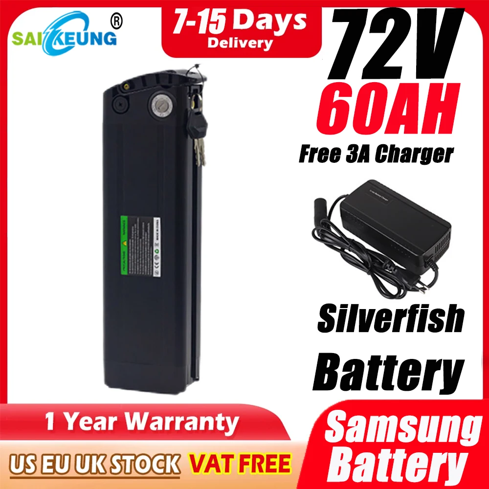 

SilverFish Lithium Battery EBike, Akku Accu, Electric Bicycle, 36V,48V,52V,60V,72V,20, 24, 30, 40, 50, 60Ah, 1000W, 2000W, 3000W