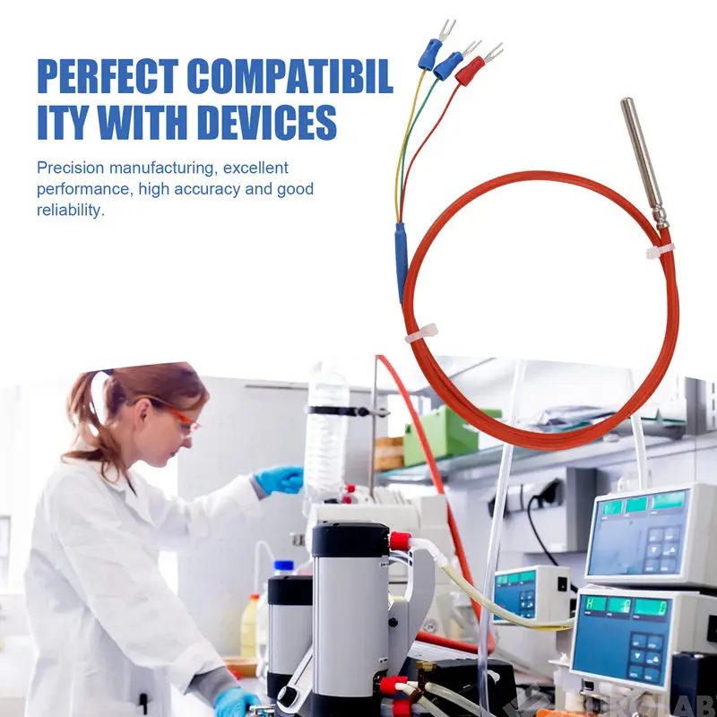 Temperature Sensor PT100 Waterproof Wire Thermal Resistance Silicon Wire Protection Cable