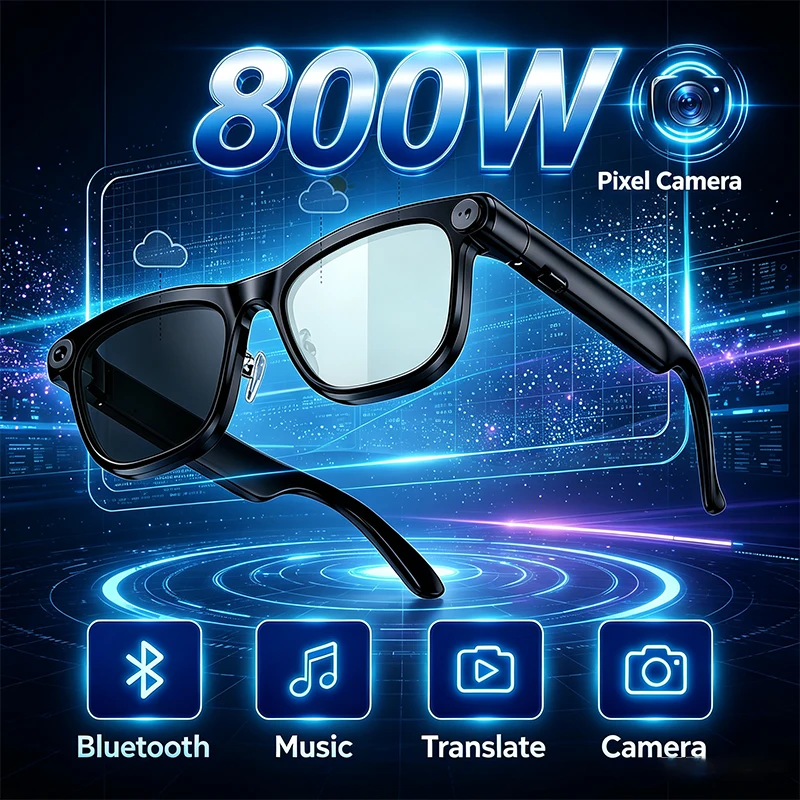 AI Voice Assistant Smart Glasses 4K Remote Control Touch Photo Camera Recording Translator Wireless Motorcycle Goggles 2026
