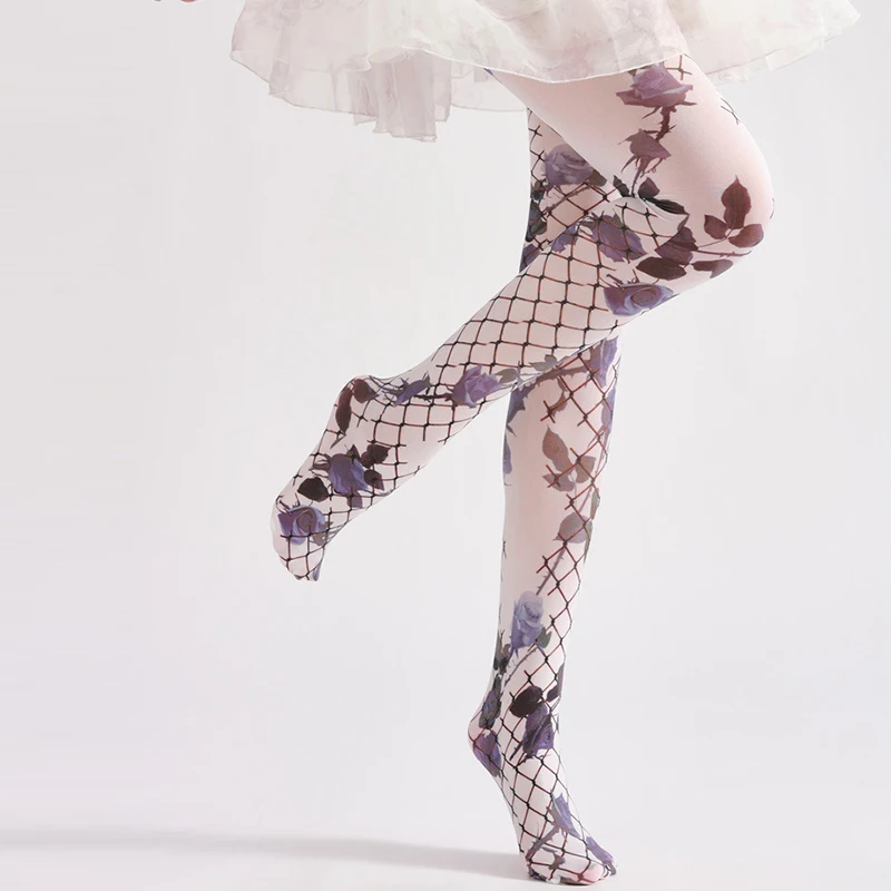 Collants à motifs Y2k pour femmes, collants transparents esthétiques, imprimé funky, bas en maille sexy Harajuku, leggings élastiques Hipster Lolita