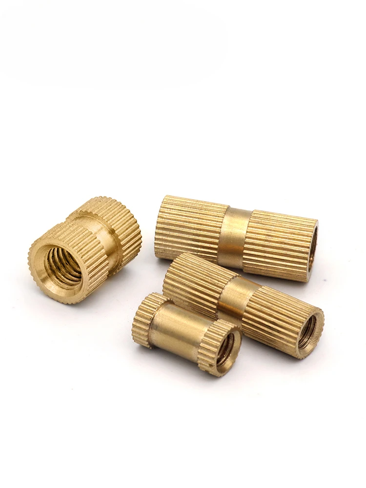 400pcs M2 M2.5 M3 Copper Inserts, Brass Double Pass Knurl Nut Injection Embedded Fastener Nut Nutsert Embedded 3-15mm