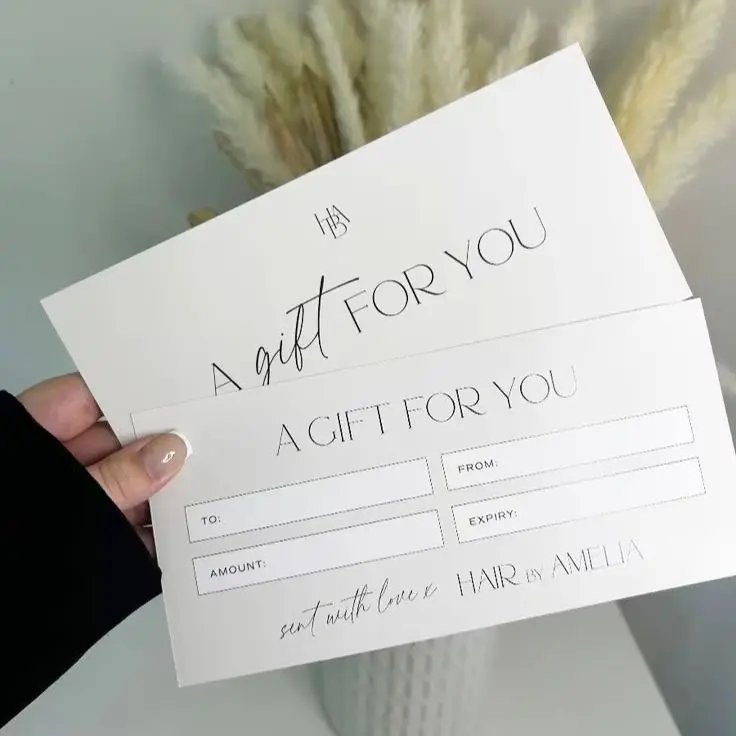 Benutzer definierte Marken geschenk gutscheine für Schönheits unternehmen Ausbildung Akademien Nägel Wimpern Friseursalons Ästhetik mit Logo danke