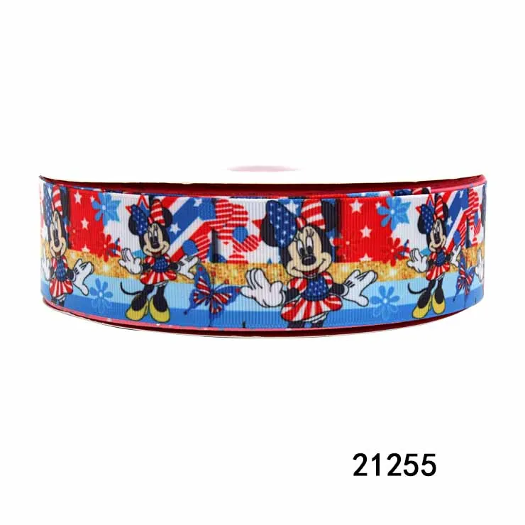 (50Yards) Wholesale Disney Ribbon Printed Daisy Minnie Mouse Bambi Cartoon for Crafts Handmade Sewing Accessories