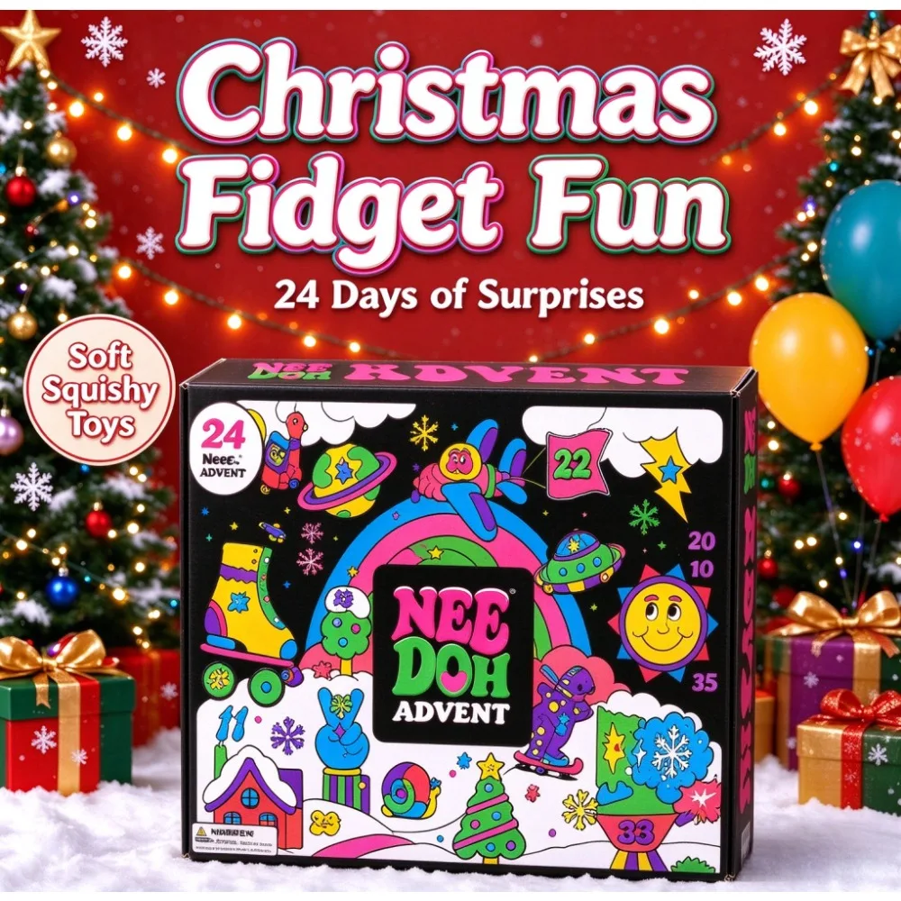 Needoh 2026 Advent Calendar, 24 Days Countdown to Christmas, Anti-stress Sensory Toy, Surprise, Year-end Gift, Surprise Box