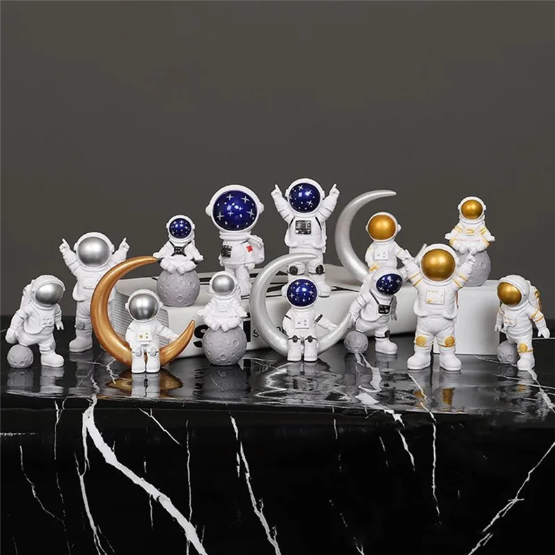 Top Verkauf 4 Stücke Astronaut Figur Statue Figur Raumfahrer Skulptur Pädagogisches Spielzeug Desktop Dekoration Astronaut Modell
