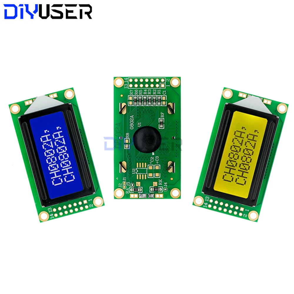 0802 LCD 8x2 caracteres módulo de exibição LCD 5V LCM luz de fundo azul para Arduino