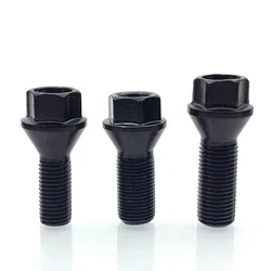 4pcs M12 X 1.5 M14 X 1.25 M14 X 1.5 Black Wheel Locking Lug Bolt Nut Steel 36136781151 For BMW X3 X5 E70 E71 F20 F25 X5 X6