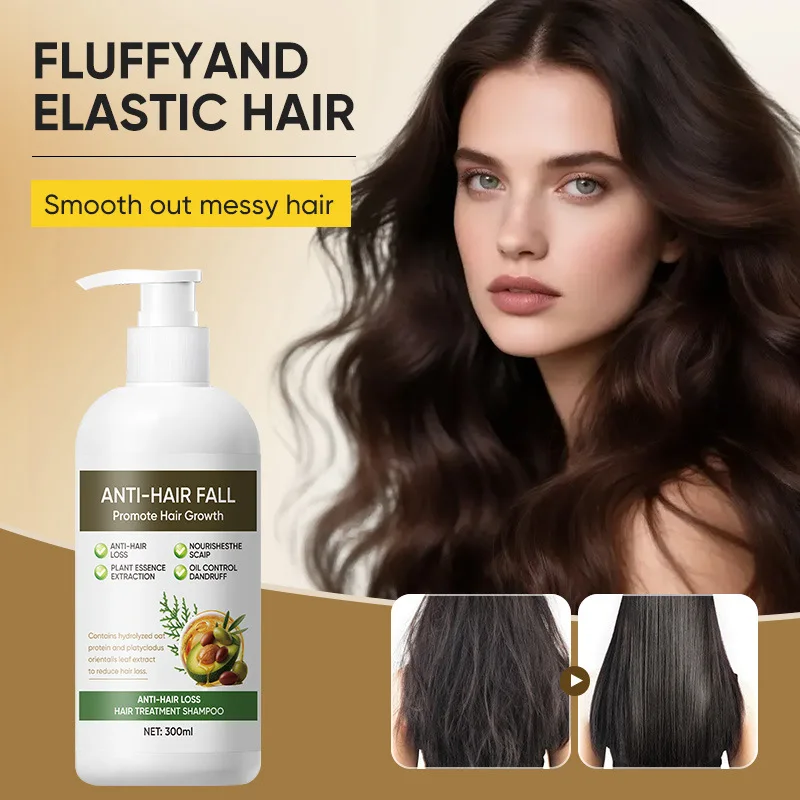 

Шампунь против выпадения волос, 300 мл — способствующий росту волос, обогащенный множеством растительных экстрактов, подходит для всех типов волос