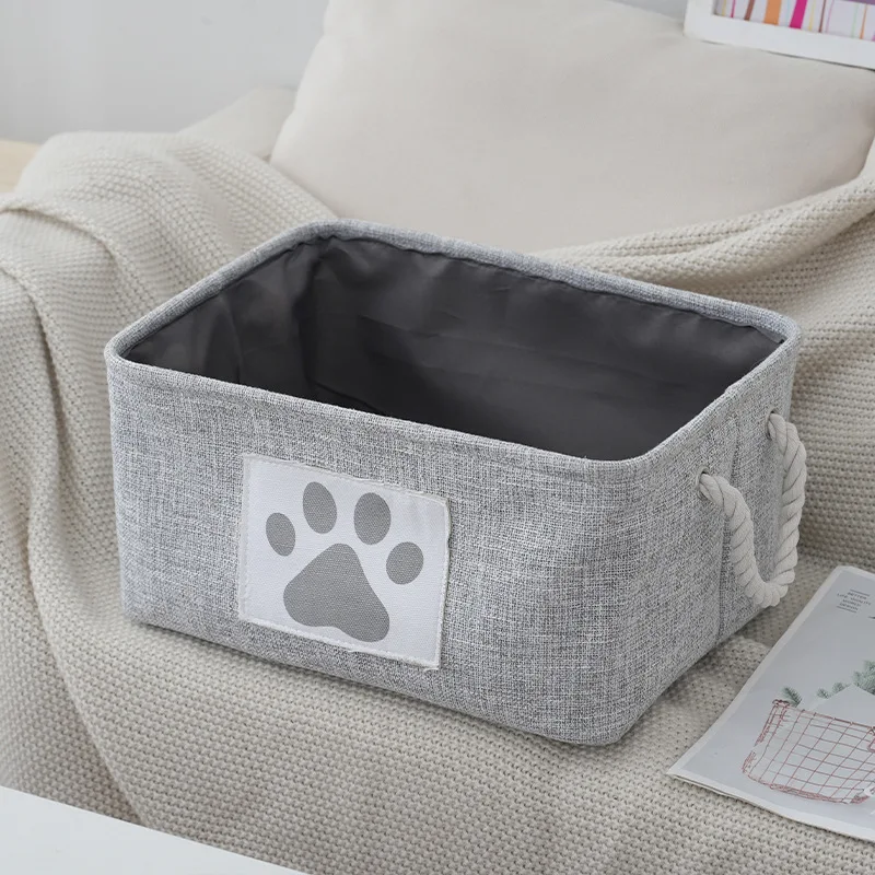 Fabric Storage Basket Home Clothes Toys Sundries Storage Box Foldable Canvas Open Storage With Handle Home Organization