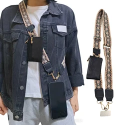 Crossbody Mobile Phone Lanyard With Universal Gasket Zipper Wallet Adjustable Cell Phone Strap For Women's Bags Earphone Case