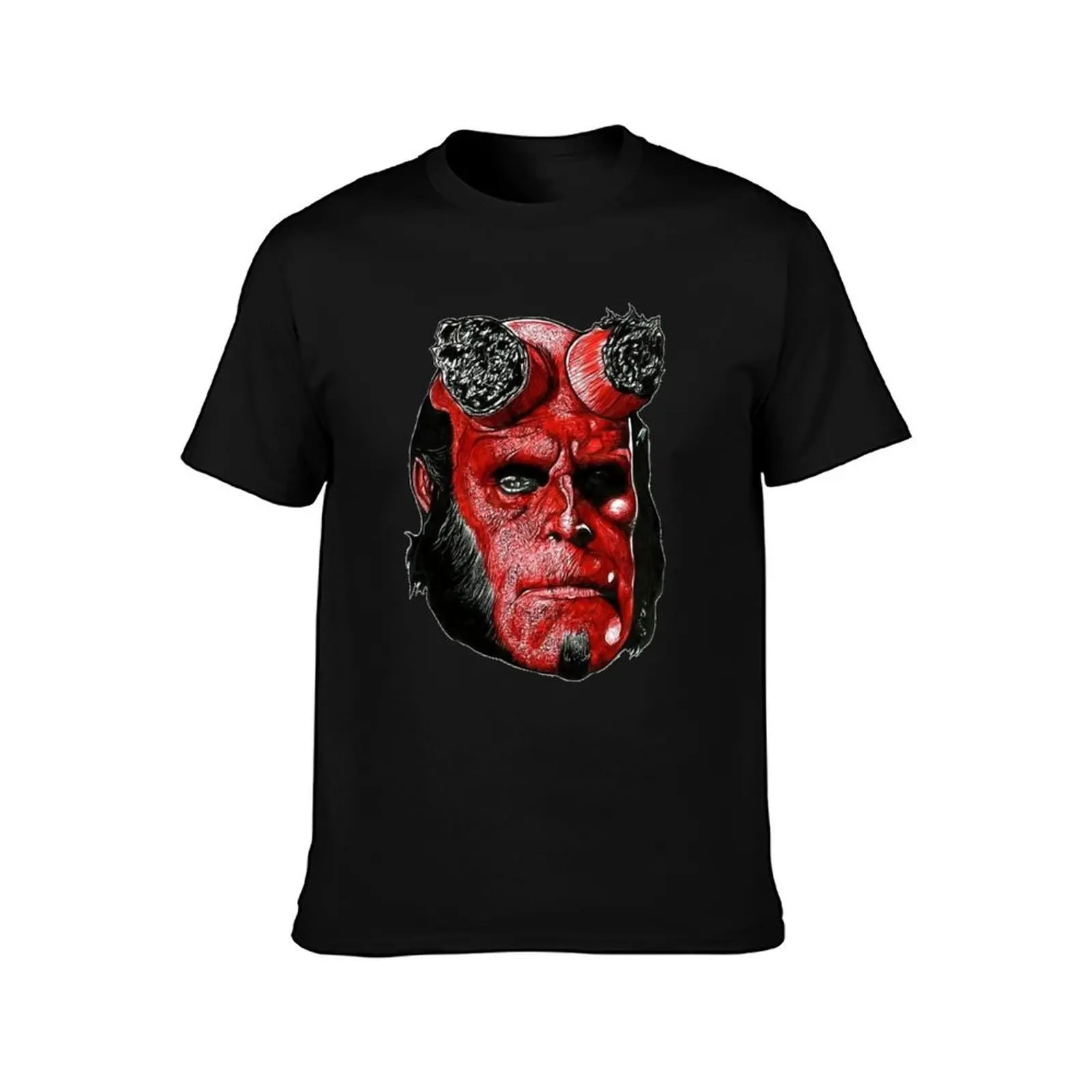 Guillermo del Toro’s Hellboy (colour) T-Shirt Everyday Wear Basic Short Sleeve Top
