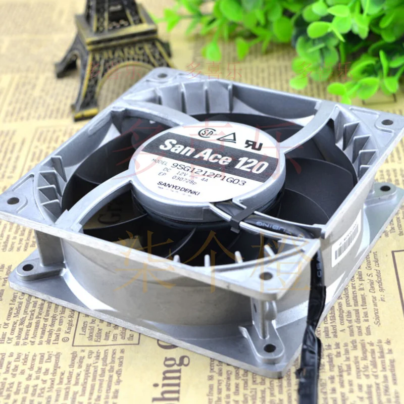 ZMZM  for  SANYO 9SG1212P1G06 12CM 12038 12V Aluminum 4A Cooling Fan High Air Volume
