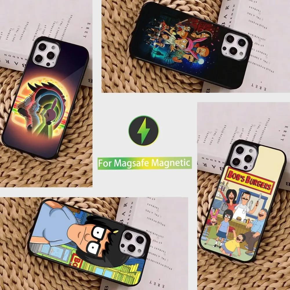 Cartoon B-Bob Burger-ES Phone Case  For iPhone 16,15,14,13,12,11,Pro,Max,Plus,Mini, Magsafe,Magnetic Wireless Charging Case